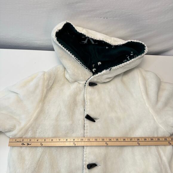 Nordic Lights Womens Reversible Fleece Coat Size L Green Crystals Snowflake NEW - Picture 11 of 12